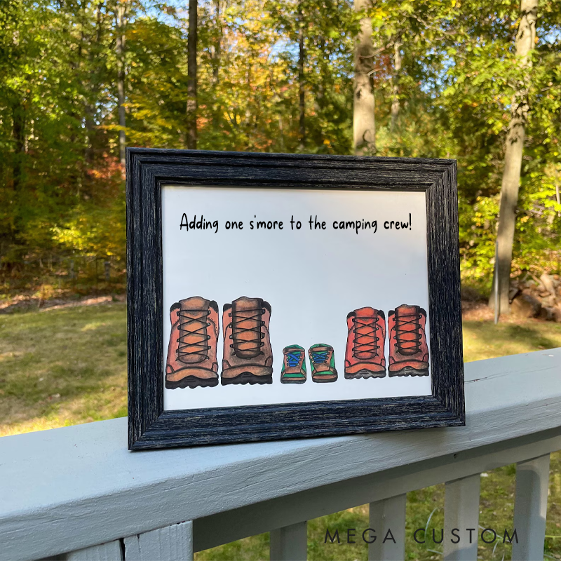 Personalized Watercolor Hiking Boot Nursery Print Custom camping lover poster Wall Art