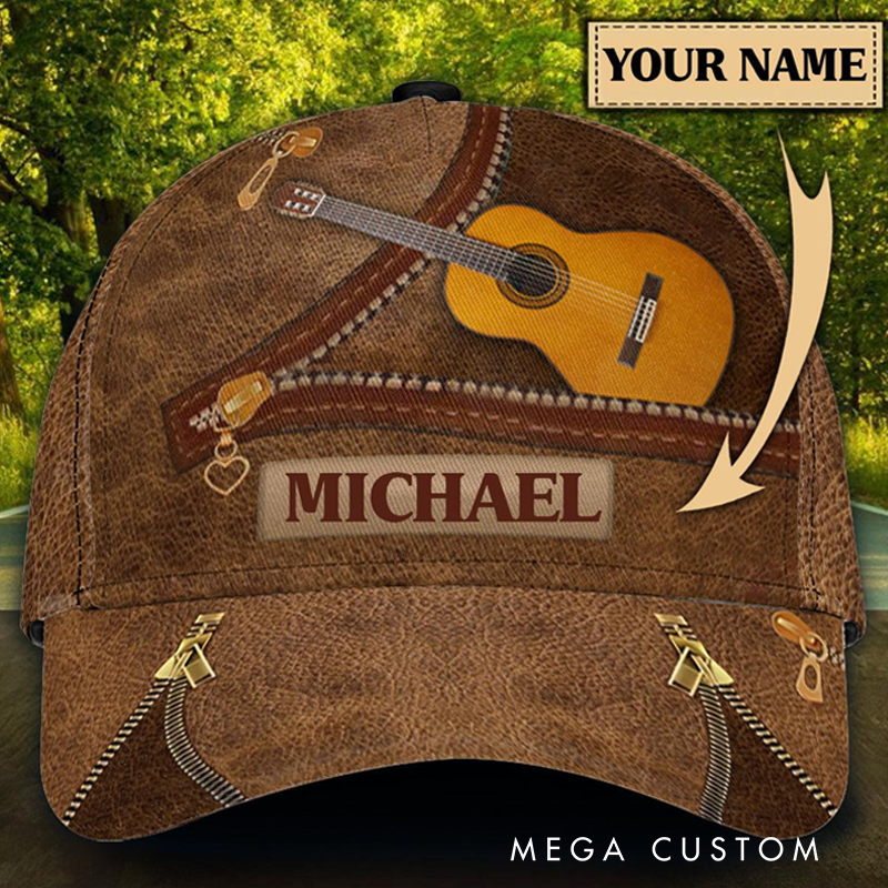 Personalized Name 3D Print Baseball Cap With Adjustable Snap for Music Lover Perfect Music Lovers Guitar Lovers Custom Gift Hat