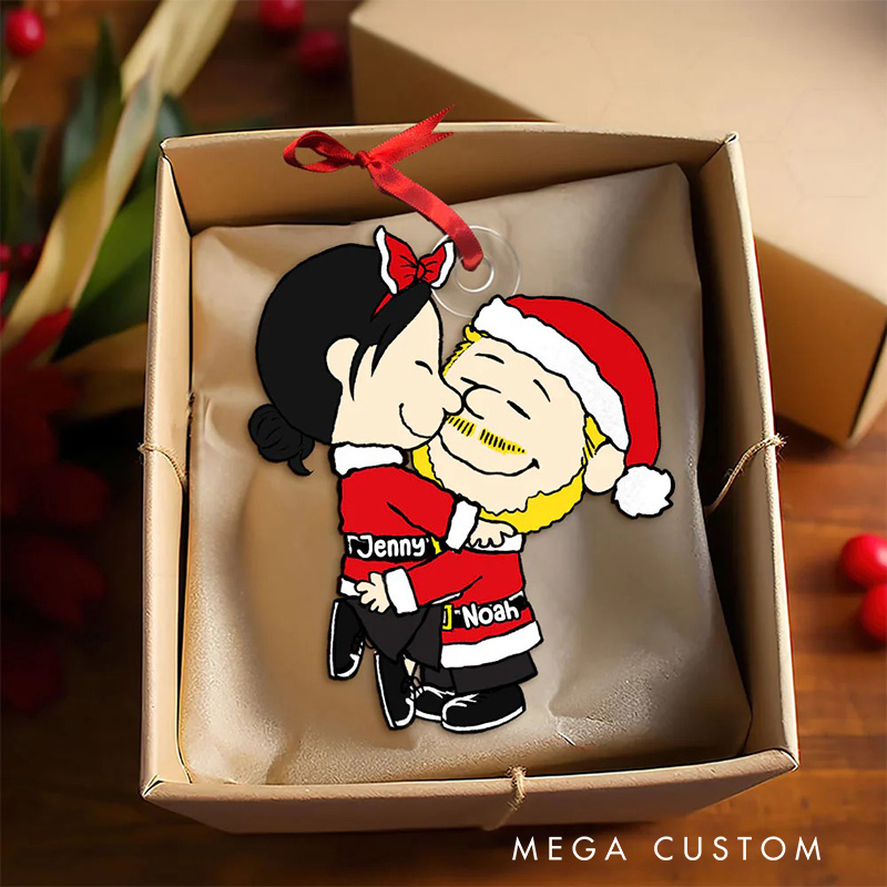 Personalized Snuggle Season Acrylic Ornament for Couple Ca'r'toon Christmas Gift Film Xmas Gift Christmas Decor