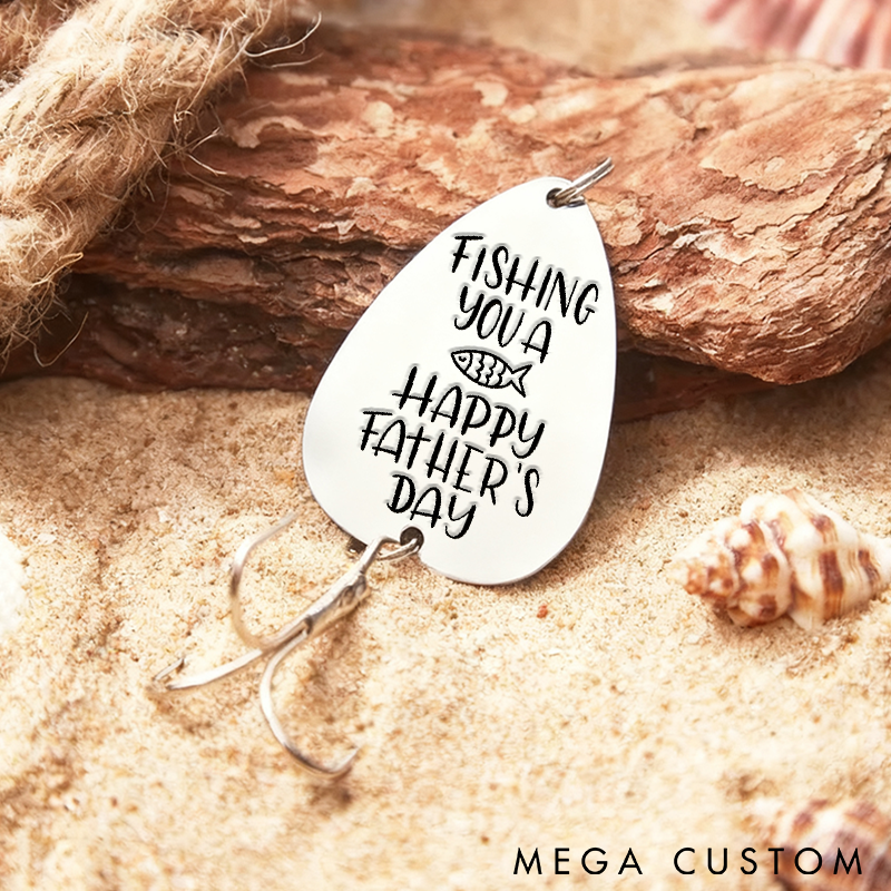 Personalized Laser Engraved Fishing Lure Unique Fathers Day Fishers Gift Custom Metal Gift for Dad Perfect for Fishing Enthusiasts and Keepsakes