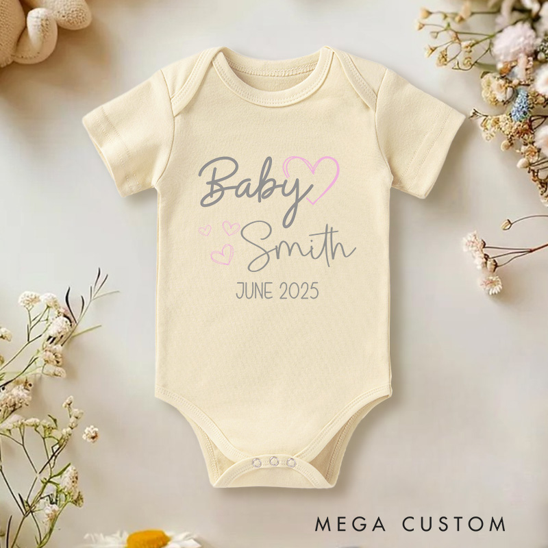 Personalized Personalised Baby Grow Pregnancy Announcementbaby Onesie Newborn Gift