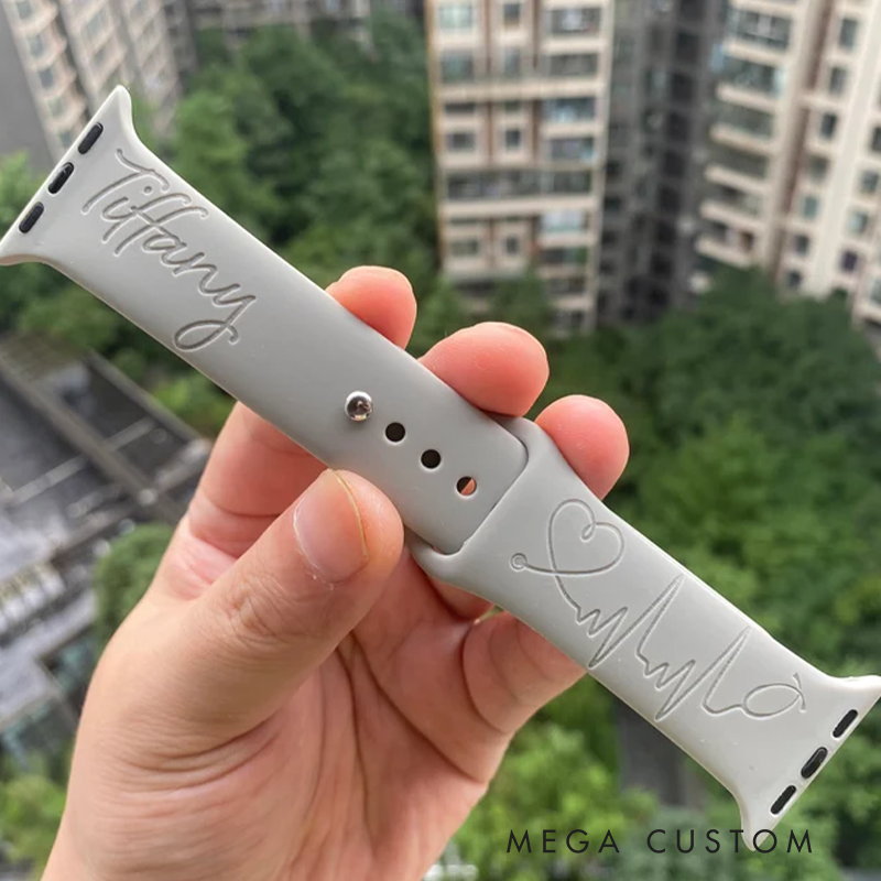 Personalized Nurse Doctor Heartbeat Apple Watch Engraved Apple Watch Band Custom Name Watch Band