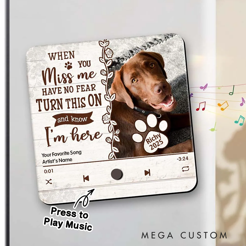 Personalized Dog Lover Photo Four Paws One Heart Throw Pillows Custom Music Fridge Magnet That Can Play Songs Gift