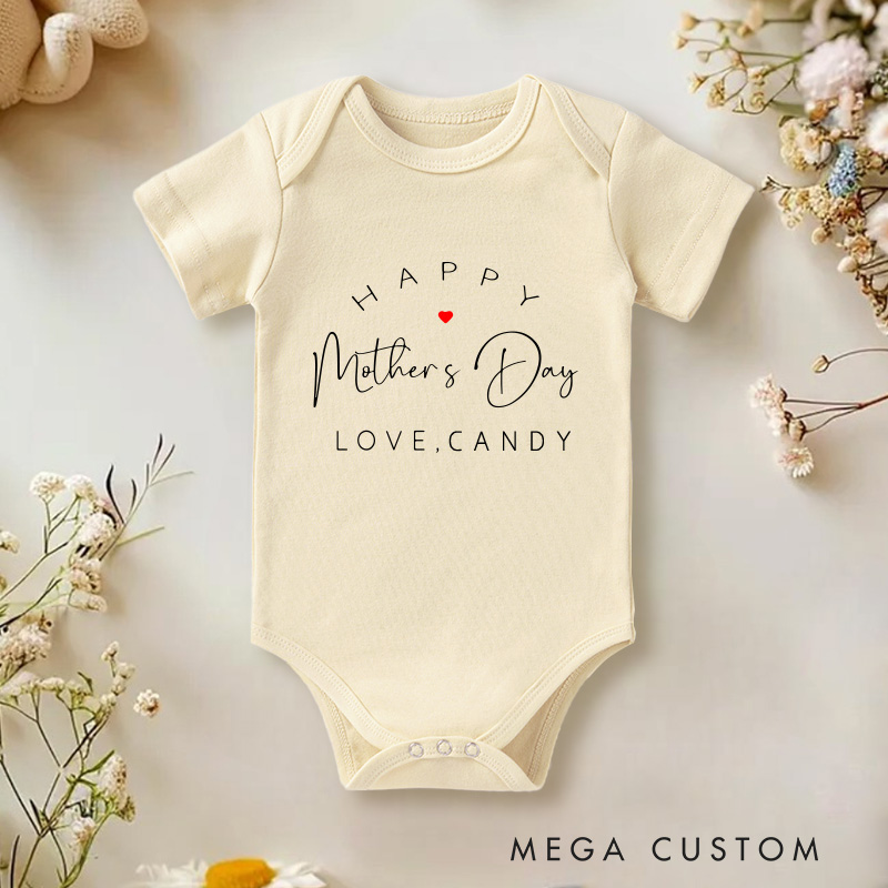 Personalized Happy Mother's Day Baby Onesie Cute Mother's Day Baby Onesie Mother's Day Gift 