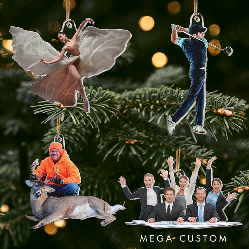 Personalized Golf Team Acrylic Ornament with Custom Group Photo