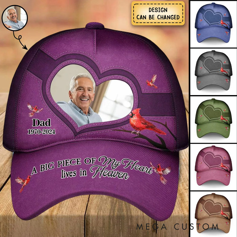 Personalized Photo Memorial Baseball Cap Custom I'll Carry You With Me Until I See You Again Classic Cap Sympathy Gift