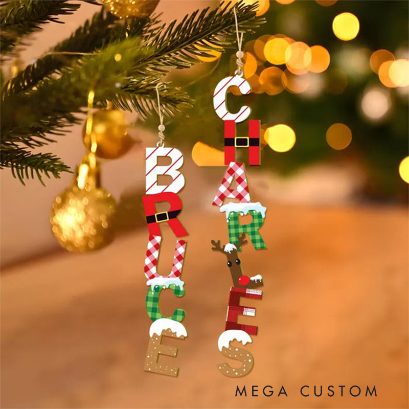 Personalized Alphabet Ornament Kids Name Ornament Christmas Tag for Stockings Kids Christmas Gifts