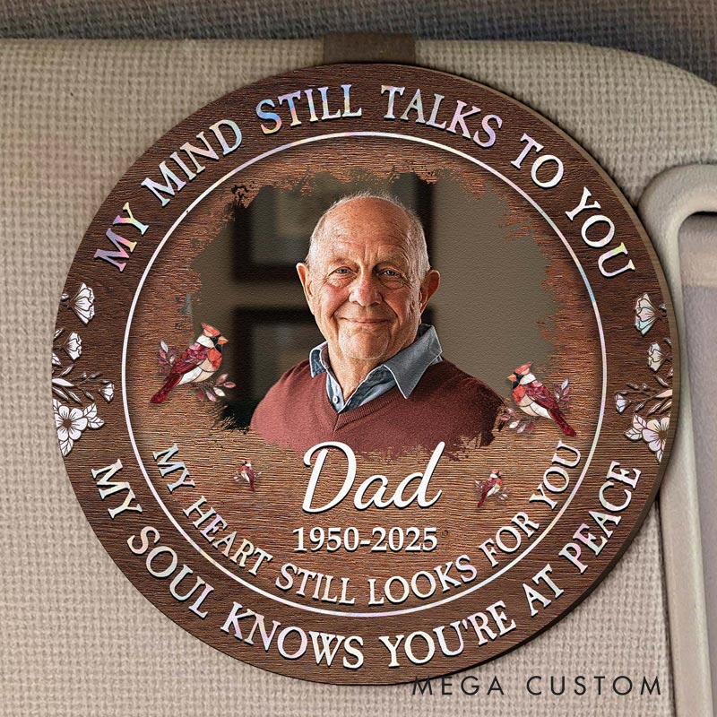 Personalized Acrylic Photo Car Visor Clip My Mind My Heart My Soul Memorial Gift