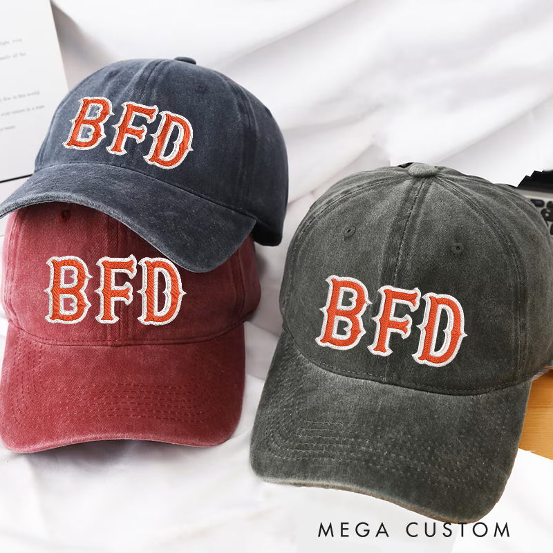 Personalized BFD Embroidered Baseball Cap for Firefighters Classic Gift with Customizable Design