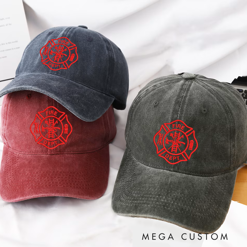 Personalized Fire Department Embroidered Baseball Cap with Classic Maltese Cross Design Thoughtful Gift for Firefighters