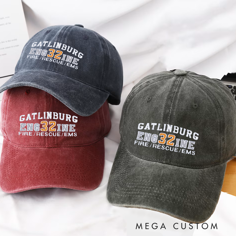 Personalized Dept Number Embroidered Baseball Cap Thoughtful Gift for Firefighters and Fire Department Teams