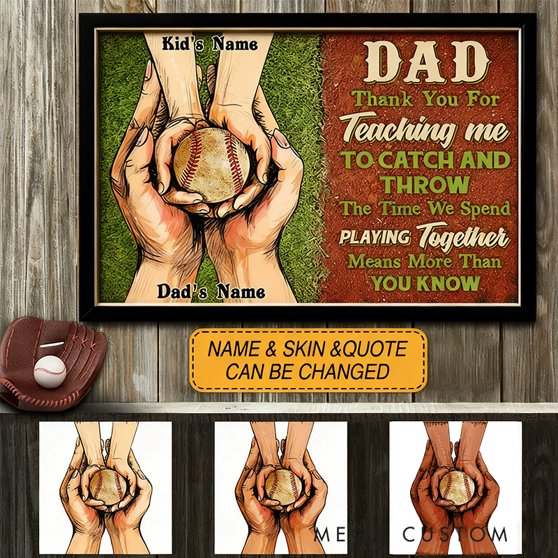 Personalized Baseball Wall Hangings with Custom Names and Heartfelt Quote  