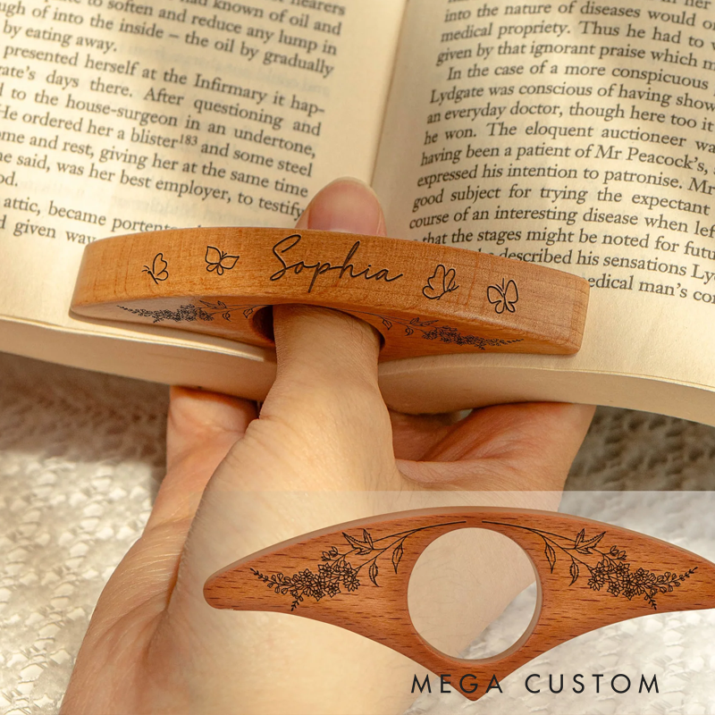 Personalized Birth Flowers Book Page Holder Birthday Gift for Book Lover