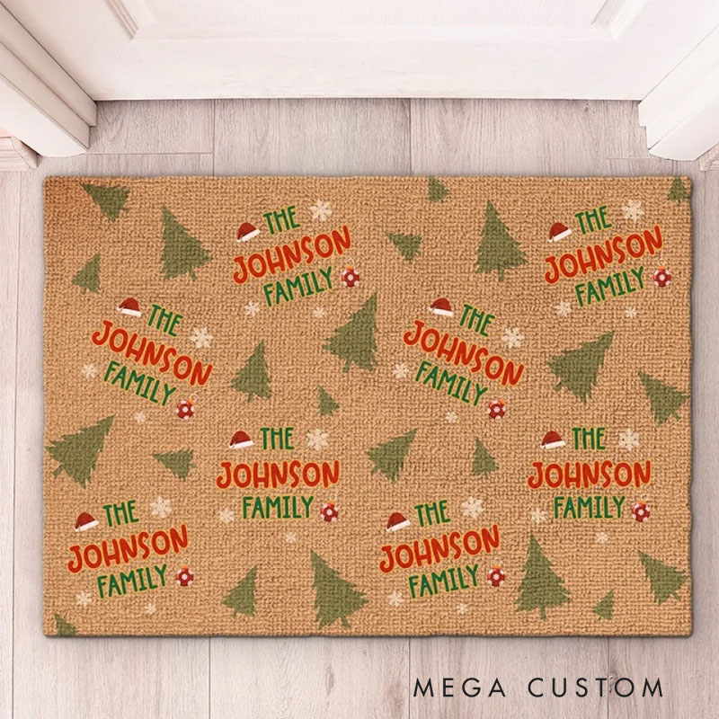 Personalized DoorMat Family Makes The Season Bright Family Personalized Custom Home Decor Decorative Mat Christmas Gift For Family Members
