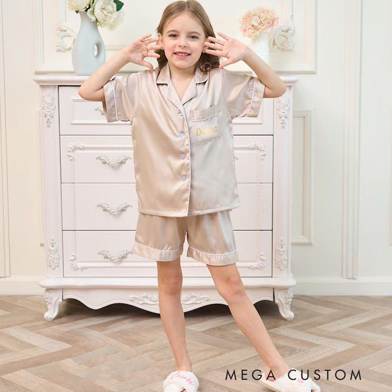 Personalized Girl Pajamas Set Child Pajamas Birthday Party Gifts Cake Smashing & First Birthday Gift