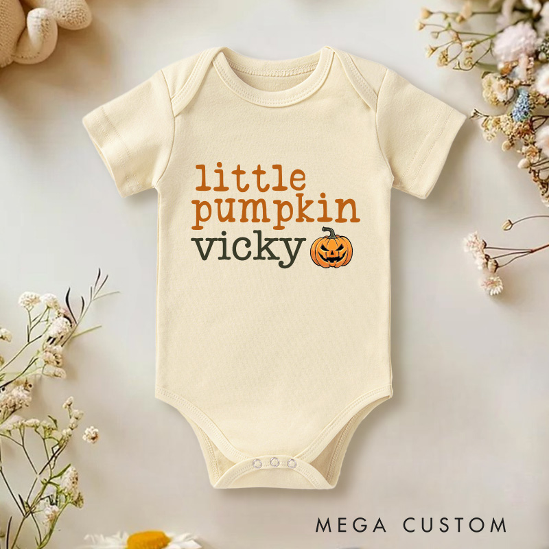 Personalized Little Cute Pumpkin Baby Onesie Fall Baby Gift Pumpkin Spice Gift