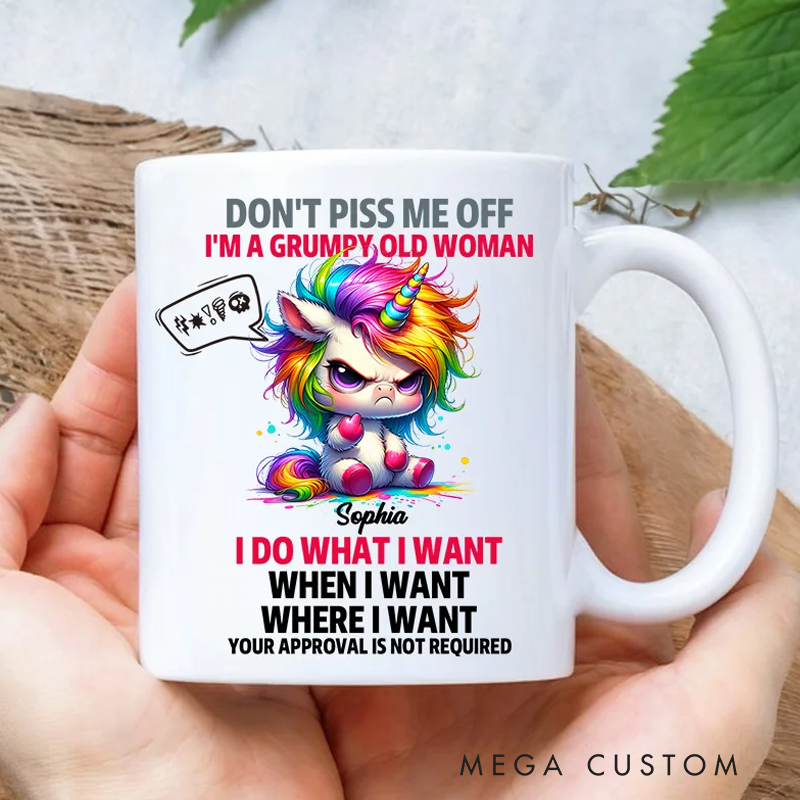 Personalised Don't Piss Me Off Coffee Cartoon Animals Mug with Name Birthday Gifts