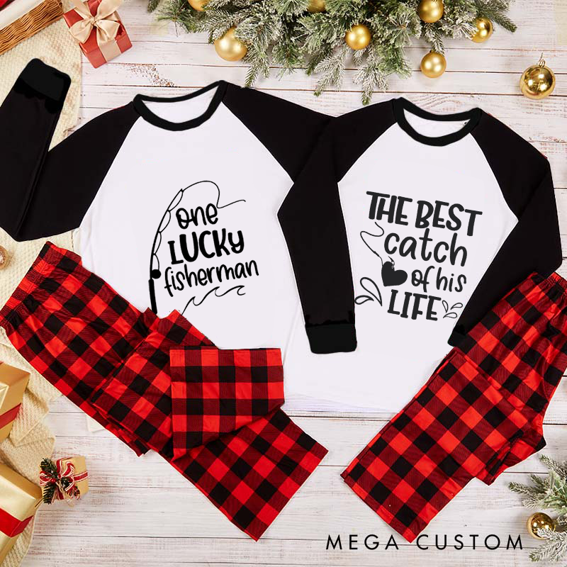 Personalized Fishing Couple Pajama Valentine Day Couple Pajama Matching Christmas Sleepwear Christmas Couple Pajama Perfect Gift for Couples and Fishing Lovers