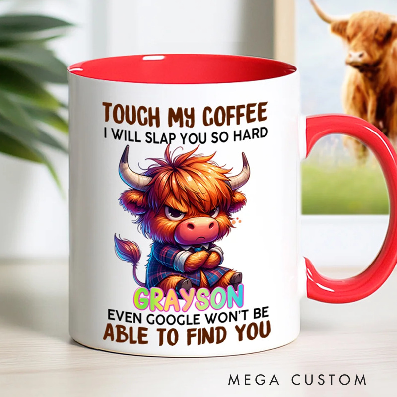 Personalised Funny Grumpy Cartoon Animal 11oz Mug with Name Back to School Birthday Gift