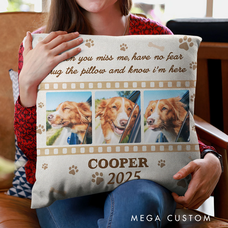 Personalized Dog Lover Photo Four Paws One Heart Throw Pillows