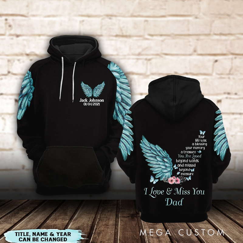 Personalized All Over Print Hoodie You Are Loved Beyond Words Memorial Hoodie Sympathy Gift Loss of Loved One
