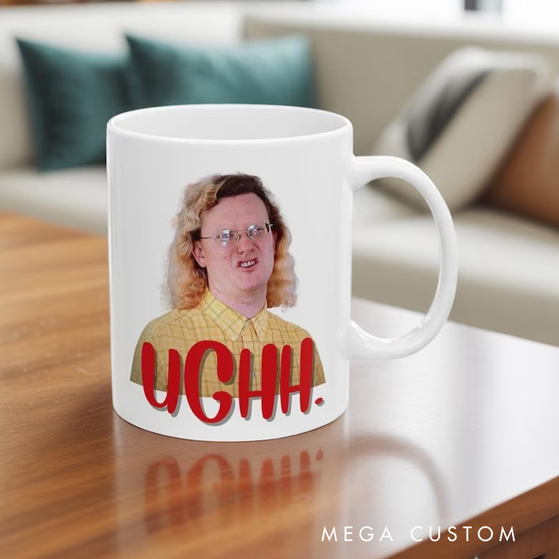 Personalized Relatable Humor Mug with Quirky Character and Bold UGHH Expression for Fun Mornings Mug
