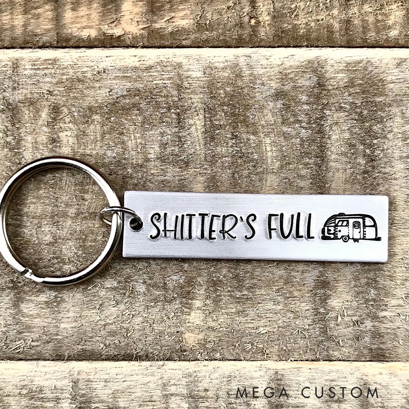 Personalized Camper Keychain Custom Engraved Stainless Steel Humorous Camping Keychain Camper Gift for Friend