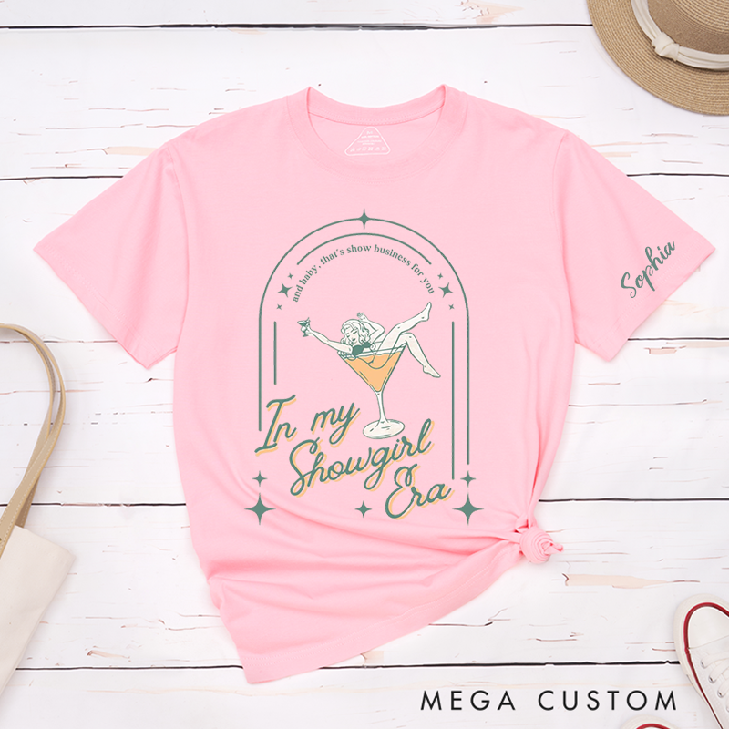 Personalized Name Comfort Colors in My Showgirl Era Shirt Glam Girl Graphic Tee Neutral Showgirl Showgirl Inspired Shirt