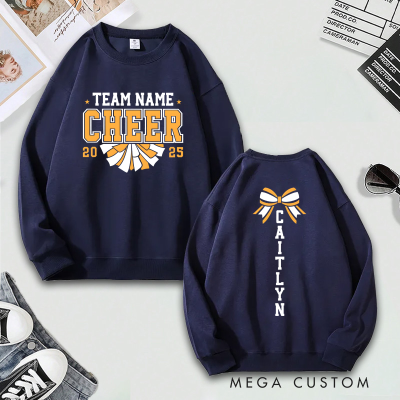 Personalized Cheerleading Sweatshirt Custom Team Name, Year, and Name Design