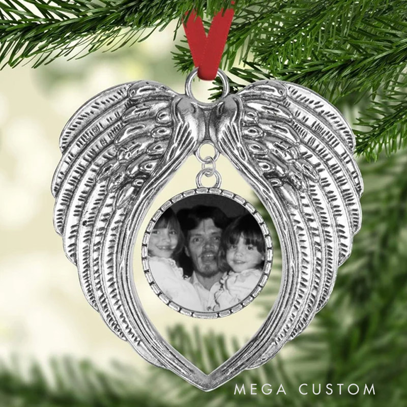 Personalized Memorial Photo Ornament Picture Ornaments In Loving Memory Loss of Loved One Rainbow bridge