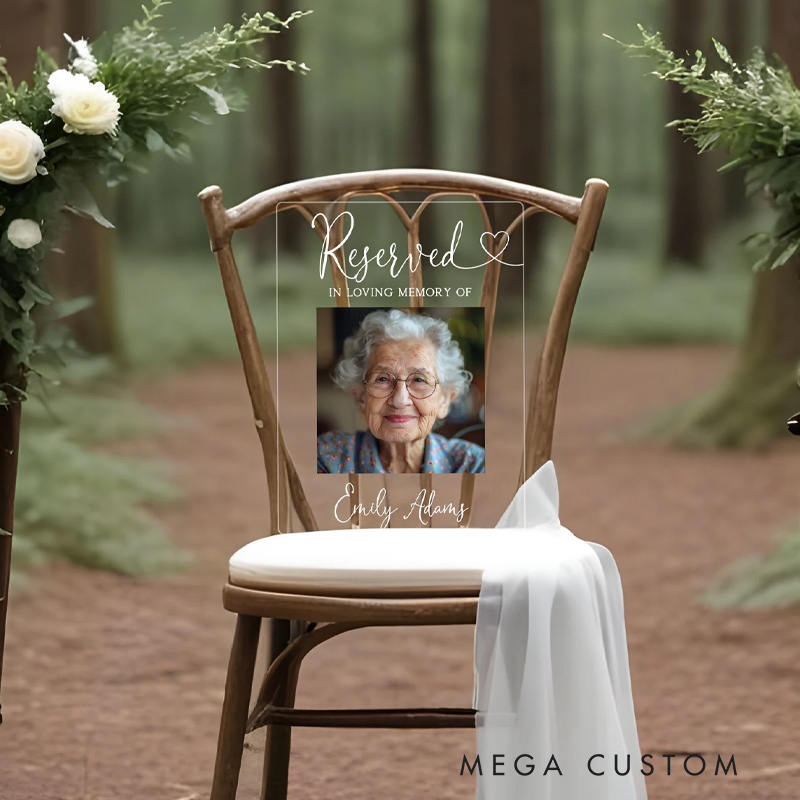 Personalized Reserved Memorial Sign Memorial Plaque In Loving Memory Wedding Decor Sympathy Gift Memorial Acrylic Wedding Sign