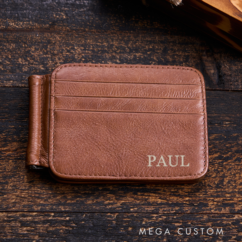 Personalized Leather Wallet Leather Card holder Engraved Mens Wallet Minimalist Wallet Slim Wallet ID Holder Anniversary Gift For Him Birthday Gifts for Boyfriend Dad Husband