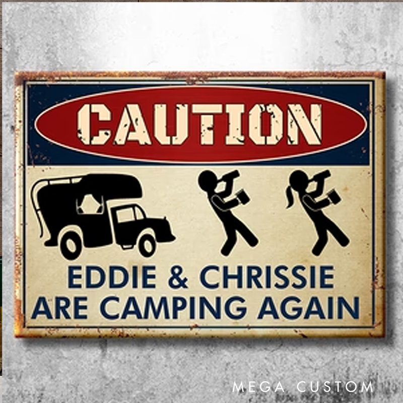 Personalized Camping Metal Sign Drunk Campers Are Camping Again Funny Camping Sign Camping Warning Sign for Outdoor Enthusiasts