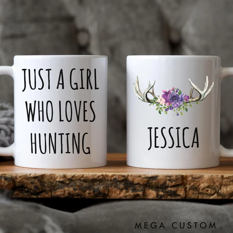Personalized Hunting Mug Custom Hunting Coffee Mug Hunter Cup Outdoors Hunting Gifts for Women Her Wife