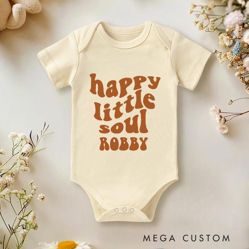 Personalized Happy Little Soul Baby Onesie Boho Baby Onesie Baby Shower Gift