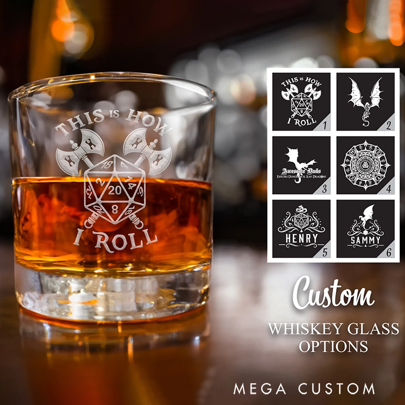 Personalized Gamers Whiskey Glasses Custom Game Lover Whiskey Glass for Role-Playing Game Enthusiasts Gifts