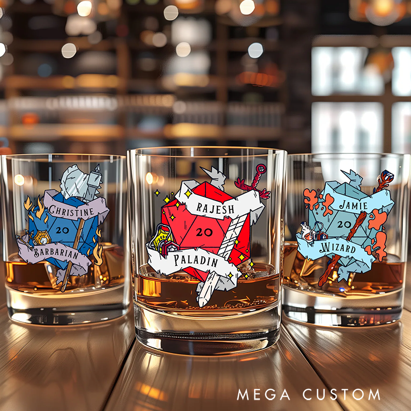 Personalized Rpg Character Whiskey Glasses Custom Game Lover Whiskey Glass Geek Nerd Game Enthusiasts Gifts
