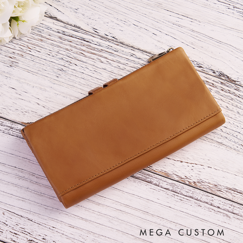 [Copy]Personalized Leather Wallet For Her Birth Flower Wallet with Name Engraved Wallet For Women Leather Purse Birthday Gift For Her Gift For Mother Bridesmaid Gift Christmas Gift