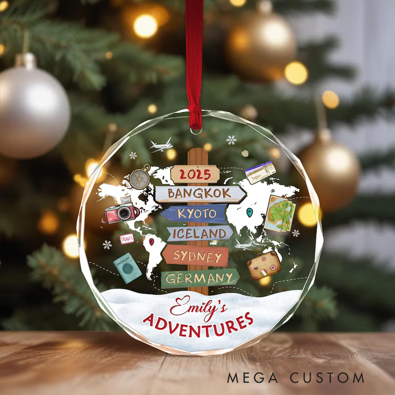 Personalized Travel Photo Ornament Custom Destination Keepsake