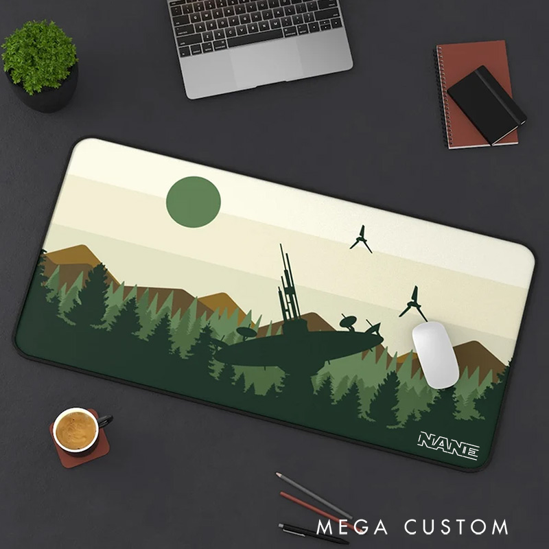 Personalized Custom Sci-Fi Forest Landscape Desk Mouse Pad Work or Gaming Mousepads Gift for Geek Nerd
