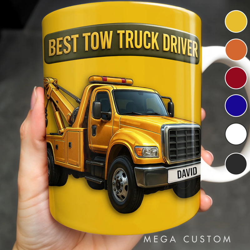 Personalized Kids Coffee Mug Best Tow Truck Lovers Christmas Gifts