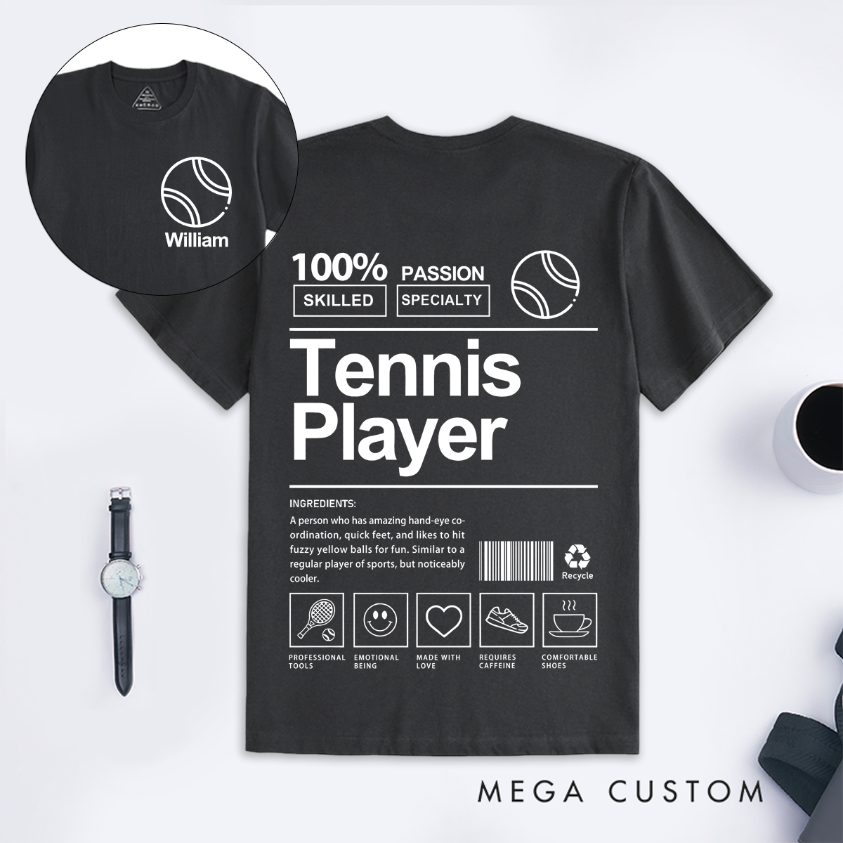 Personalized Soccer Basketball Volleyball and Baseball Player T-Shirt with Custom Name Fun and Unique Gift for Sports Fans