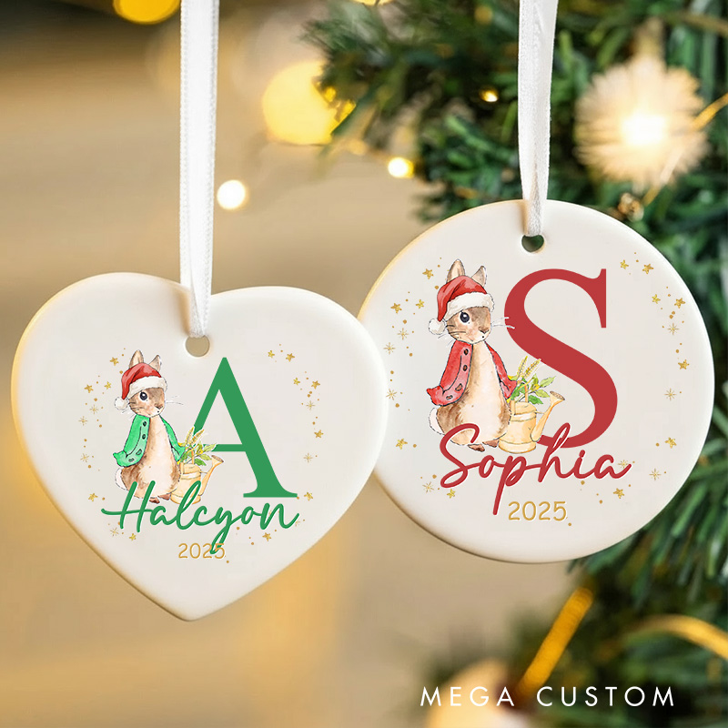 Personalized Cartoon Bunny Christmas Ornament for Kids Ceramic Ornament Anime Movie Christmas Gift Film Xmas Gift Christmas Decor