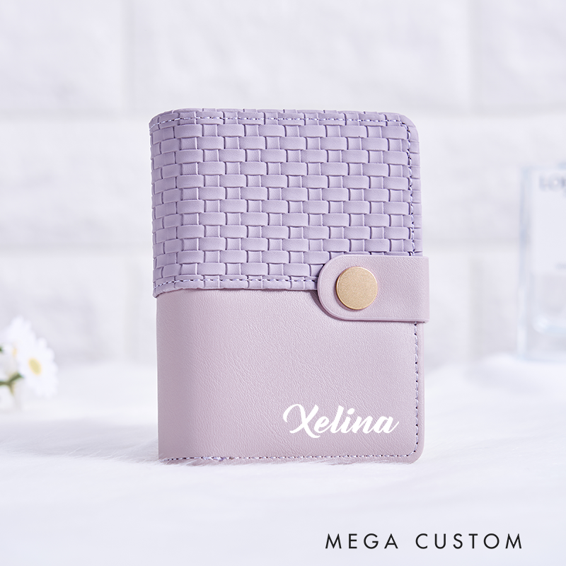 Personalized Leather Wallet for Her Custom Leather Wallet with Name Leather Wallet With Zipper Name Purse Wallet Unique Gift for Her Birthday Gifts