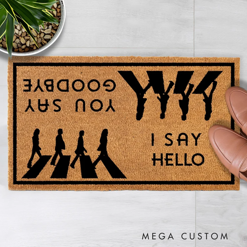 Personalized Hello Goodbye Doormat Musical Welcome Mat New Home Gift Mat