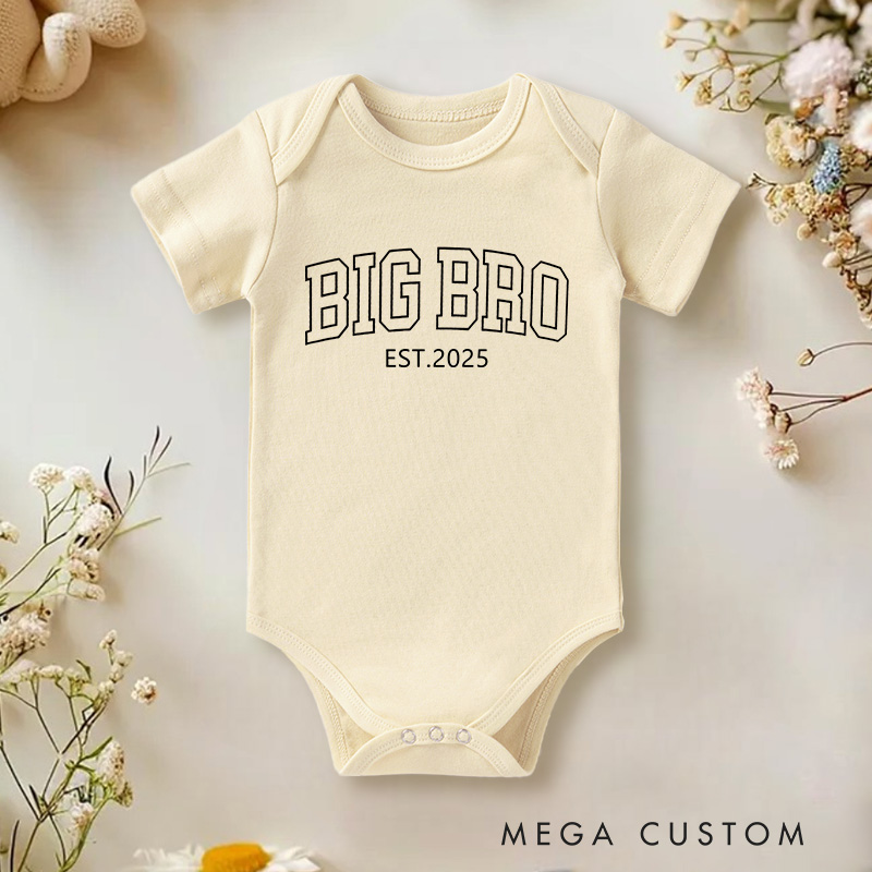 Personalized Big Bro 2nd Baby Announcement Baby Onesie Funny Gift for Baby