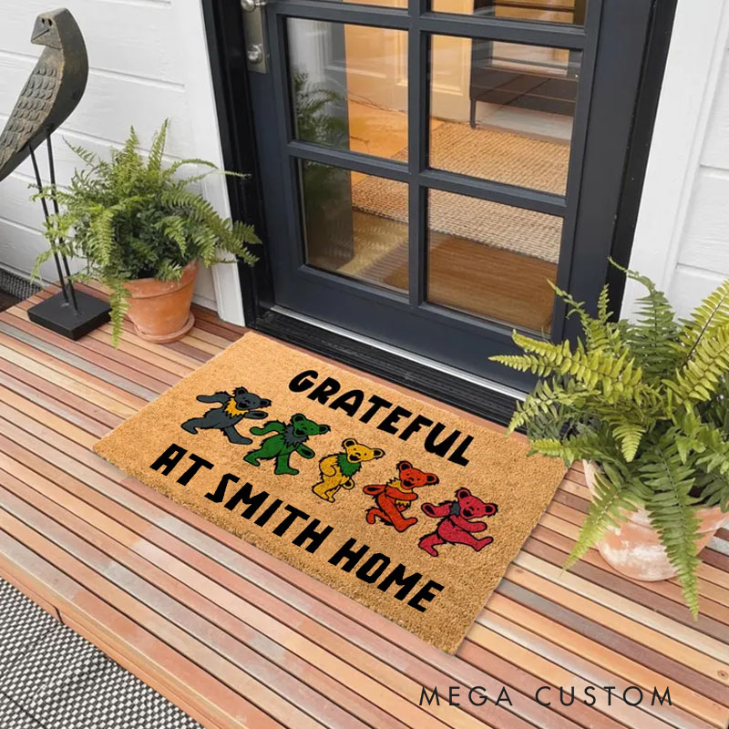 Personalized Dancing Bears Welcome Mat for a Warm and Cheerful Entryway Perfect for Adding Character to Your House Doormat Coir Mat Entryway Decor