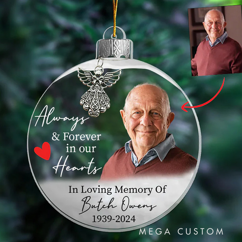 Personalized Photo Memorial Ornament Remembrance Acrylic Ornament Memorial Day Ornament Loss Ornament Funeral Ornaments