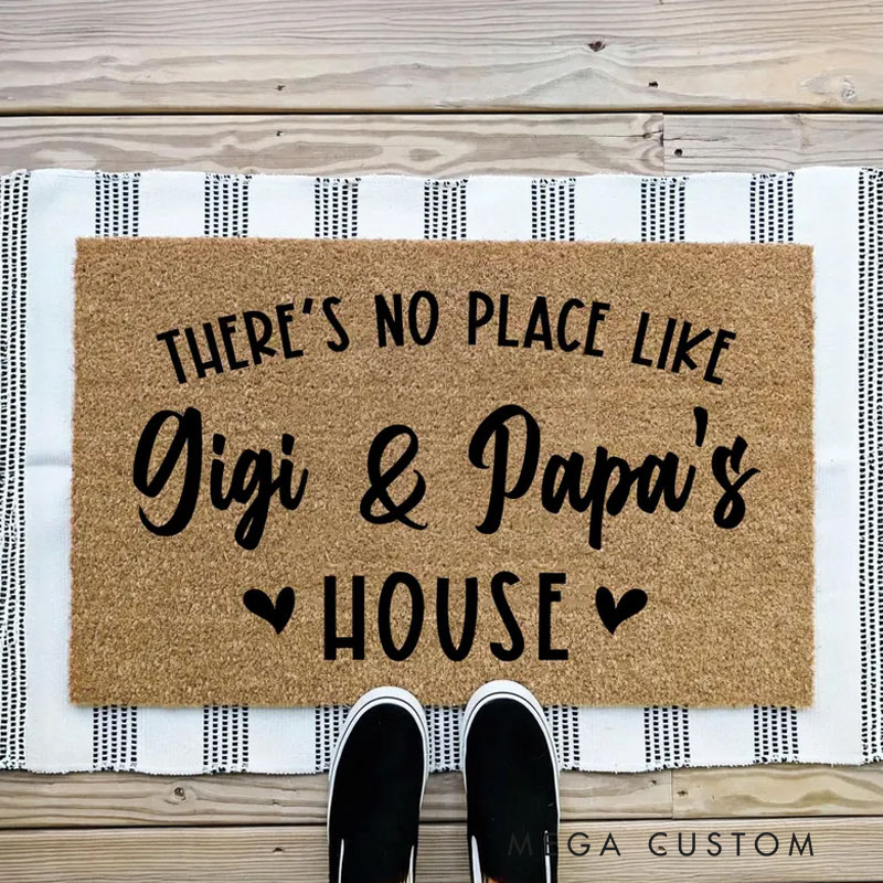 Personalized There Is No Place Like Our House Doormat Housewarming Gift Welcome Mat for New Home Indoor Outdoor Door Mat Family Home Decor Rug