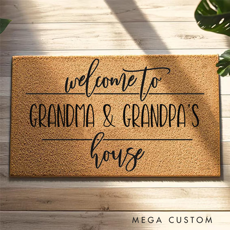 Personalized Welcome to Our Home Doormat Housewarming Gift Durable Coir Mat for New Home Indoor Outdoor Door Mat Family Home Decor Rug